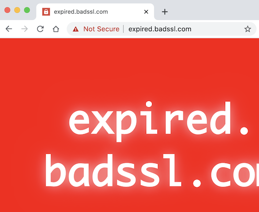 Chrome UI after bypassing a certificate error